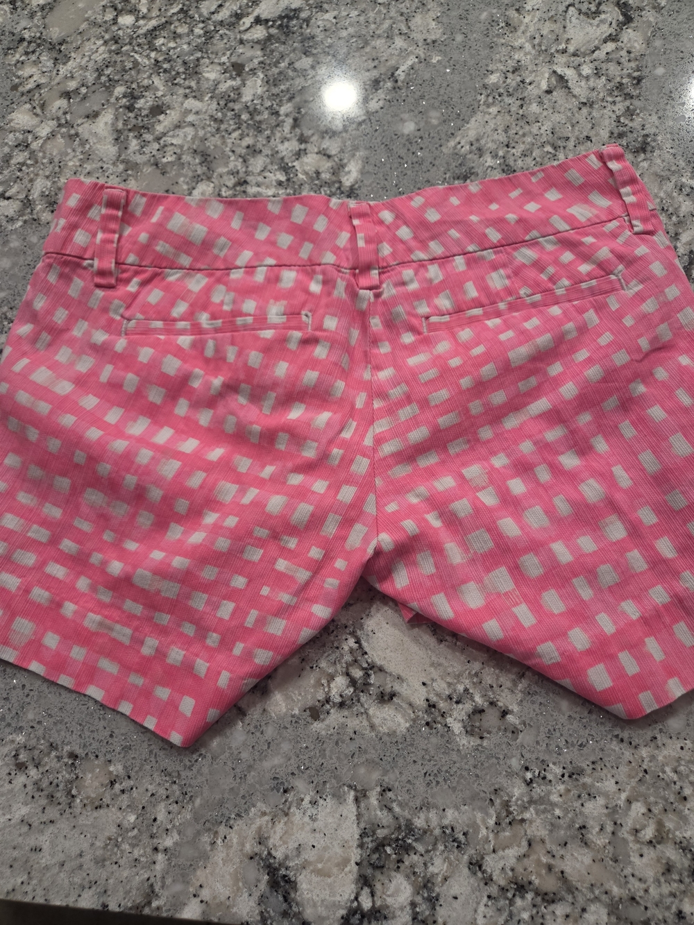 Lilly Pulitzer Pink White Checked Cotton Shorts - Picture 5 of 5